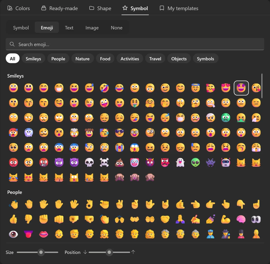 The emoji picker in FolderHue